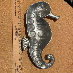 Seahorse metal dish